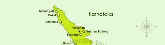 Tourist Map of Kerala